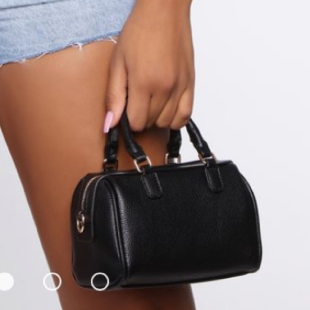 Mini faux leather black bag